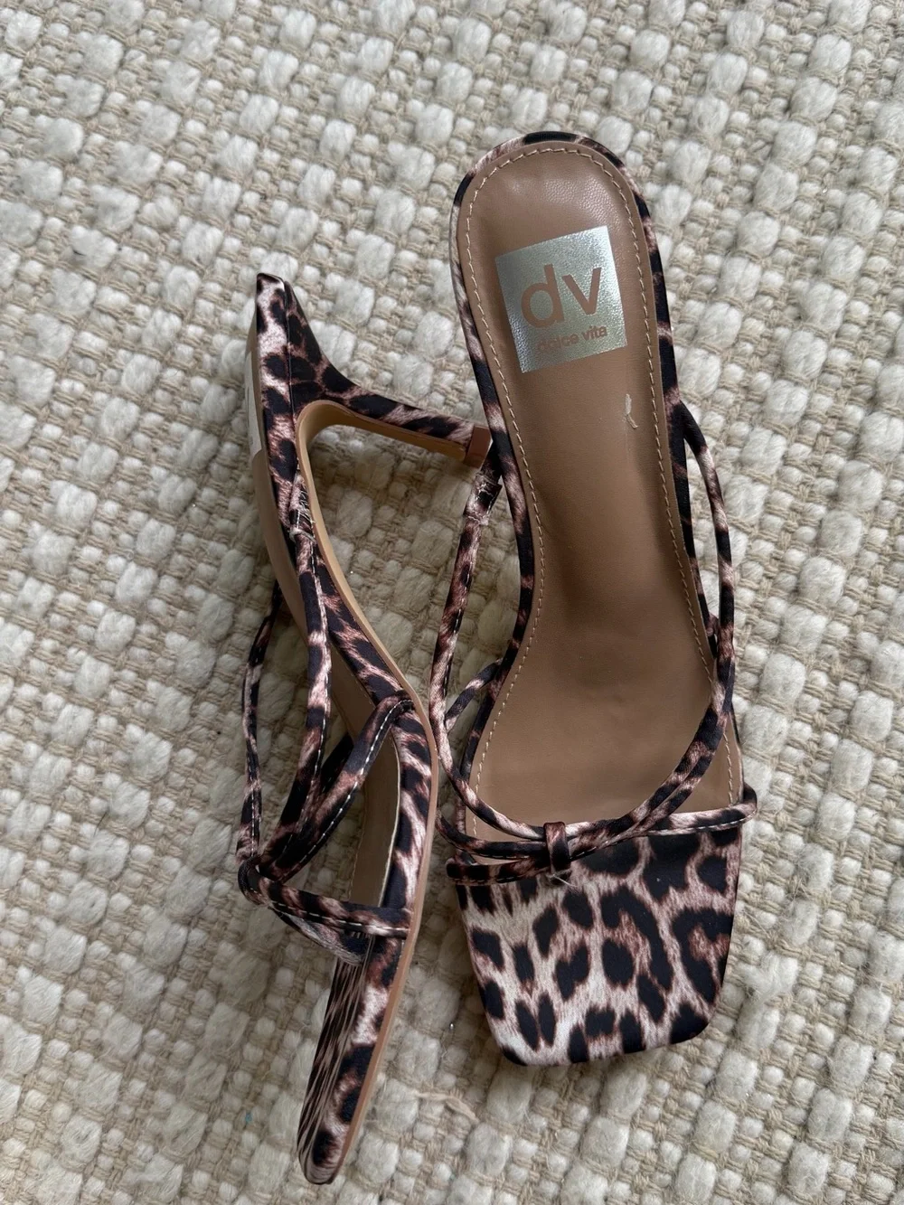 Dolce Vita Leopard Print Strappy Kitten Heels